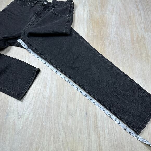 Madewell Curvy Perfect Vintage High Rise Straight Black Wash Denim Jeans 26 - Picture 7 of 15